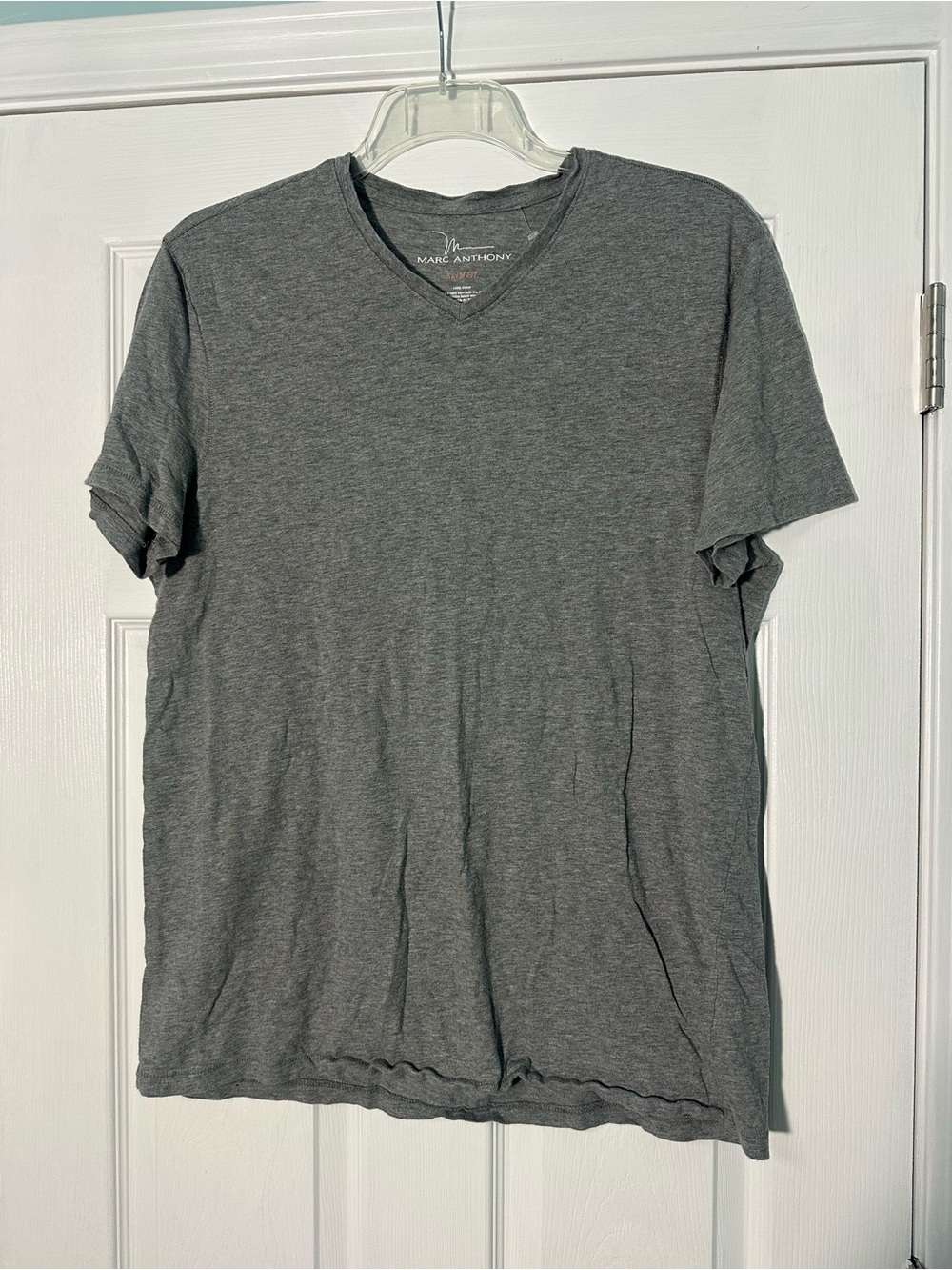Marc Anthony Short Sleeve V-Neck T-Shirt in Heather Gray